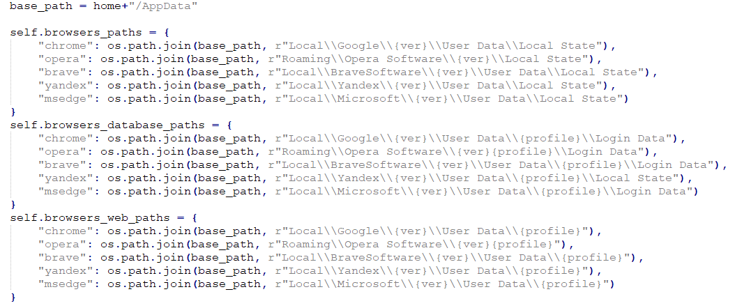 Figure 14. Hardcoded local browser paths on Windows