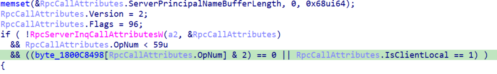 The security callback conditions