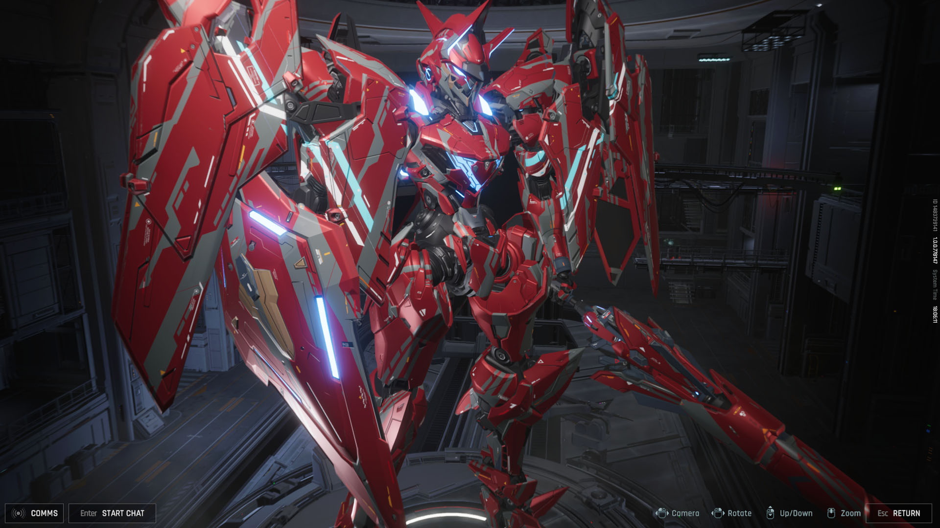 A Mecha Break screenshot showing the Striker Panther painted in red.