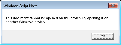 Error message