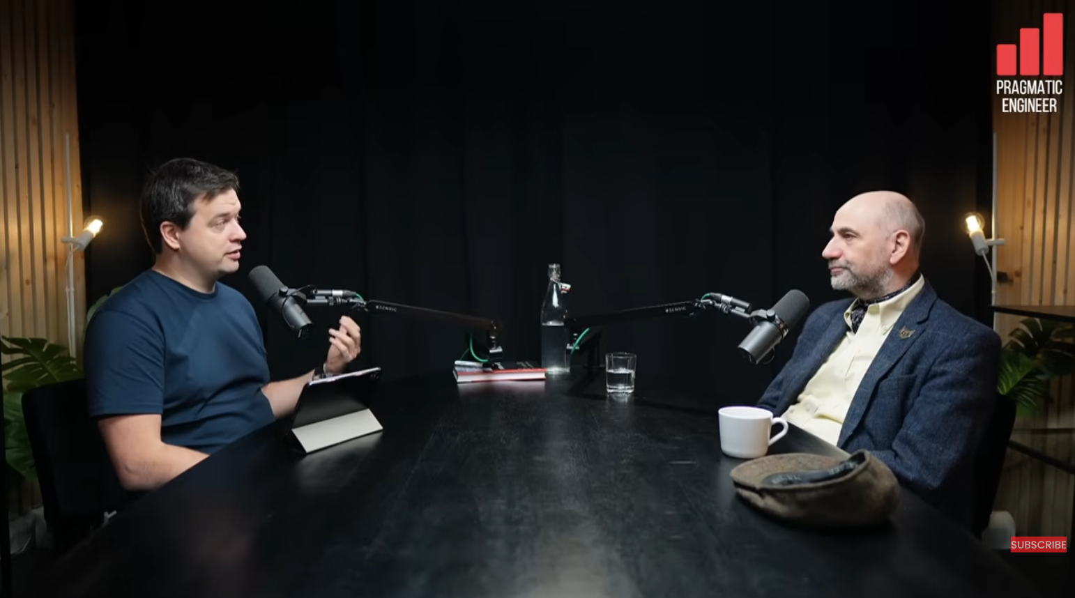 Gergely and I recording the podcast